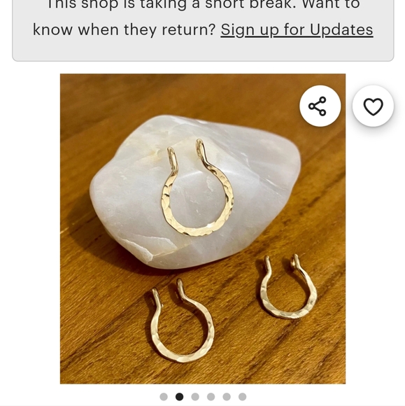 14k Gold Filled Faux Septum Ring - 18 Gauge, 7mm - Picture 6 of 7